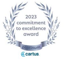 Cartus Platinum, Commitment to Excellence award given to Dwellworks Living in 2023.